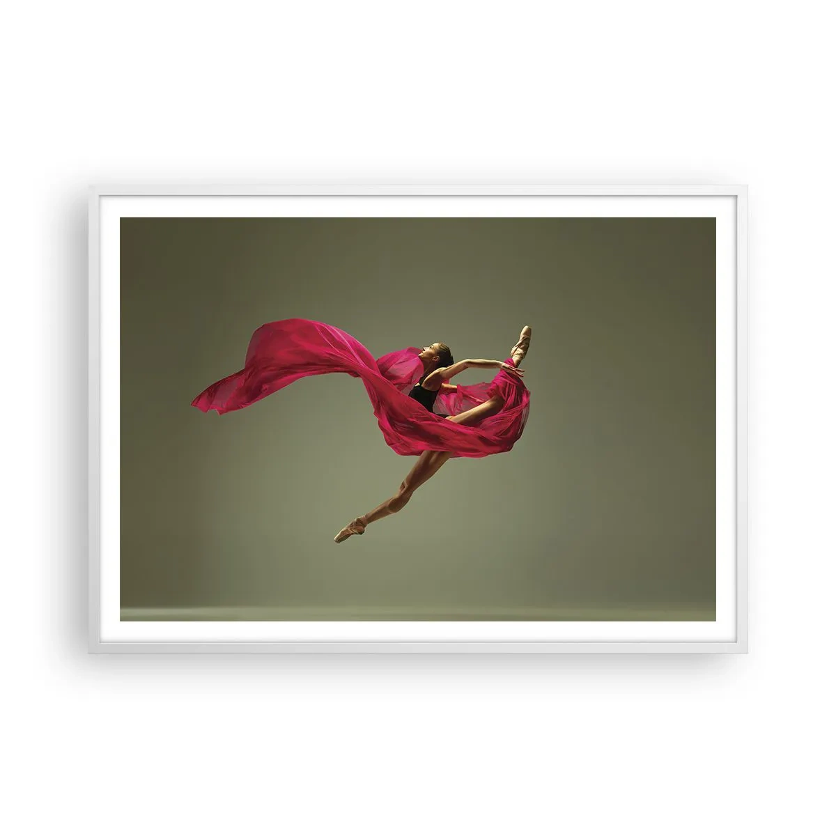 Plakat i hvid ramme - Dansende flamme - 100x70 cm