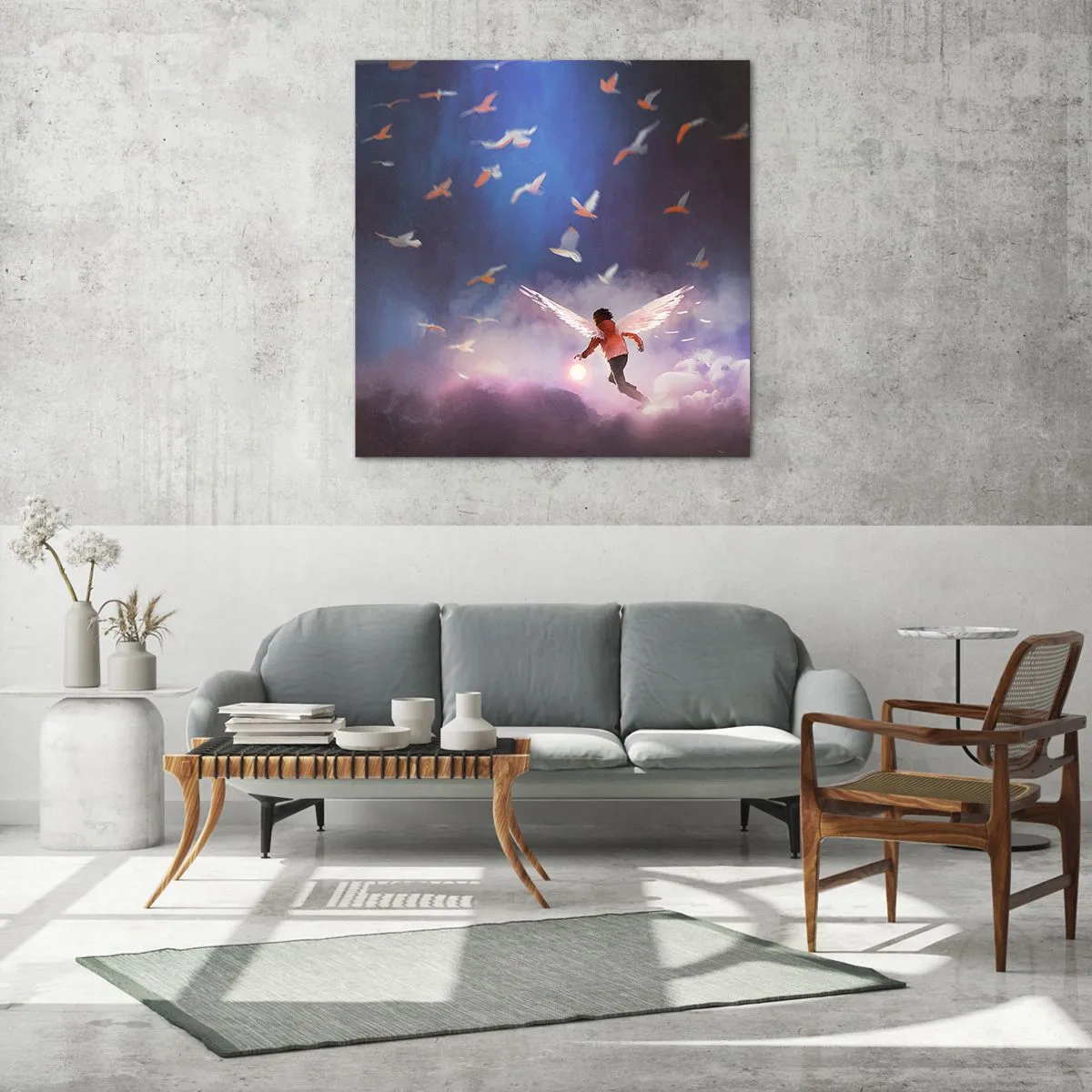 Billede på glas - Det kræver fantasi og mod - 60x60 cm