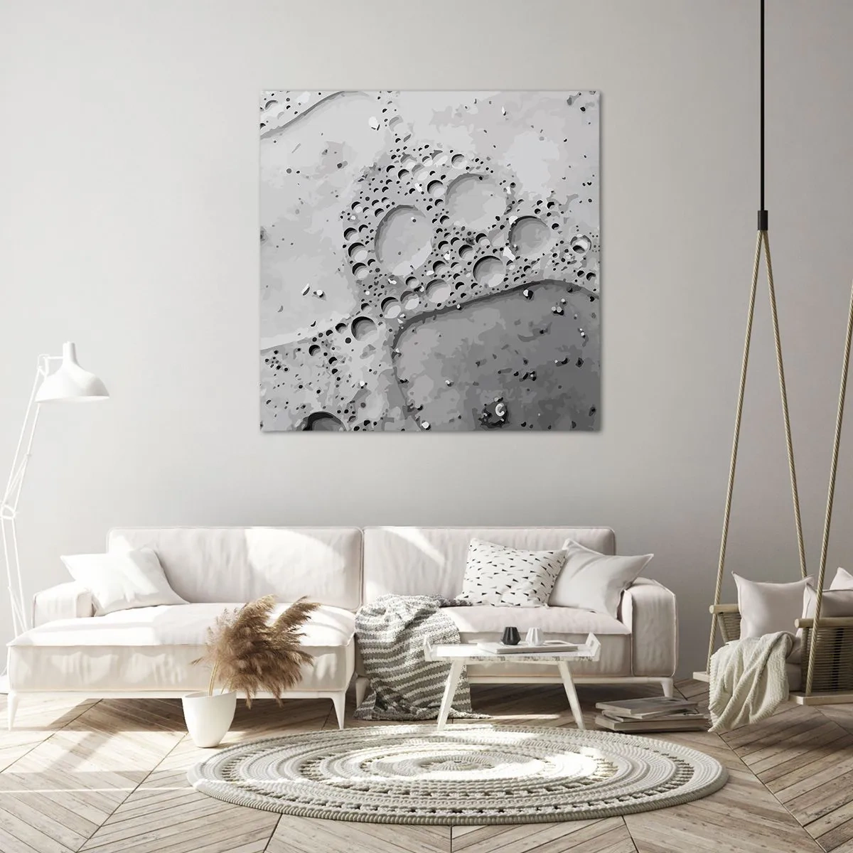 Lærredstryk - Billede på lærred - Opskummet spor - 50x50 cm