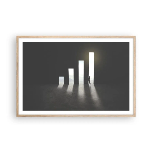 Plakat i ramme af lyst egetræ - Succes - et indtryk - 91x61 cm