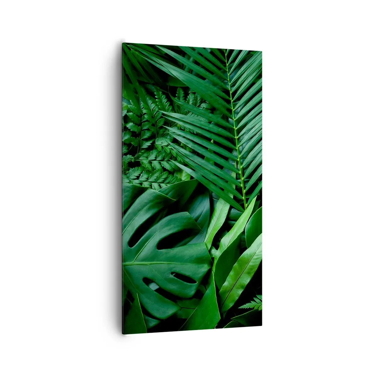 Lærredstryk - Billede på lærred - Kranset i grønt - 65x120 cm
