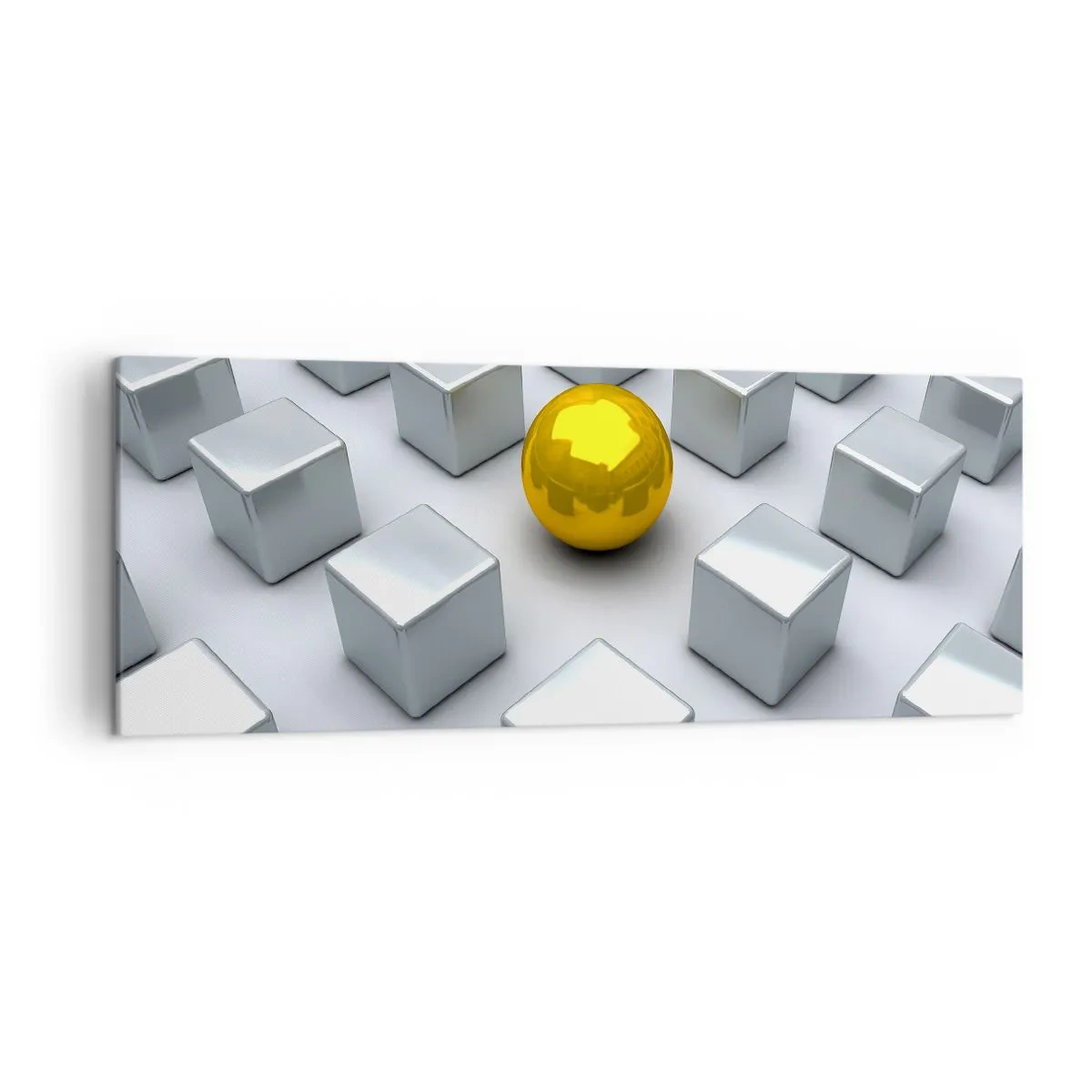 Lærredstryk - Billede på lærred - Hvorfor mig? Geometrisk sammensætning - 140x50 cm