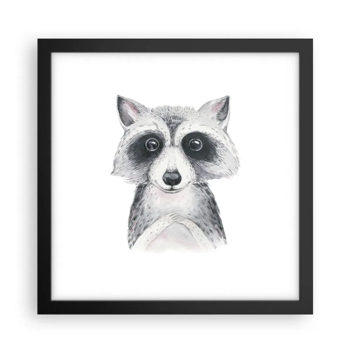 Plakat i sort ramme - Et øjeblik til at trække på skuldrene - 30x30 cm