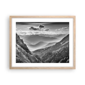 Plakat i ramme af lyst egetræ - Hele vejen til horisonten - 50x40 cm