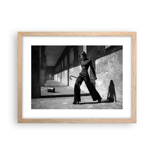 Plakat i ramme af lyst egetræ - Byens elegance - 40x30 cm