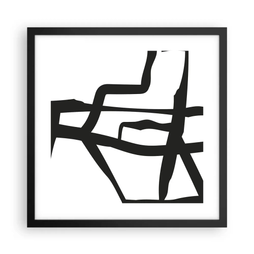 Plakat i sort ramme - Sort og hvid konstruktion - 40x40 cm