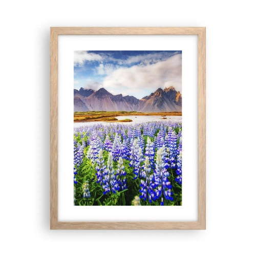 Plakat i ramme af lyst egetræ - Styrke og strenghed ved siden af blidhed - 30x40 cm