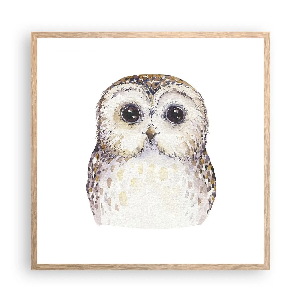 Plakat i ramme af lyst egetræ - Se mig i øjnene - 60x60 cm