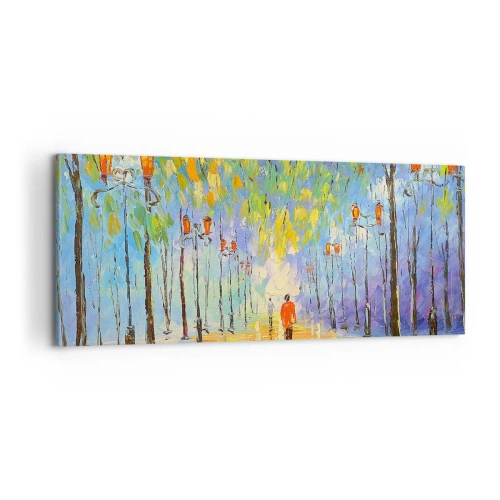 Lærredstryk - Billede på lærred - Nattens sang om regnen - 100x40 cm