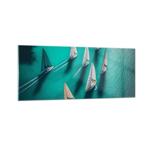 Billede på glas - Konkurrerer med vinden - 100x40 cm