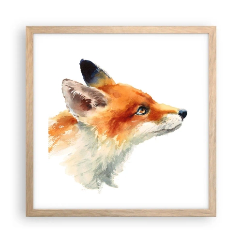 Plakat i ramme af lyst egetræ - Man kan aldrig være for forsigtig - 40x40 cm