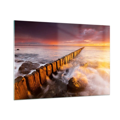 Billede på glas - Bølgernes blidhed - 100x70 cm