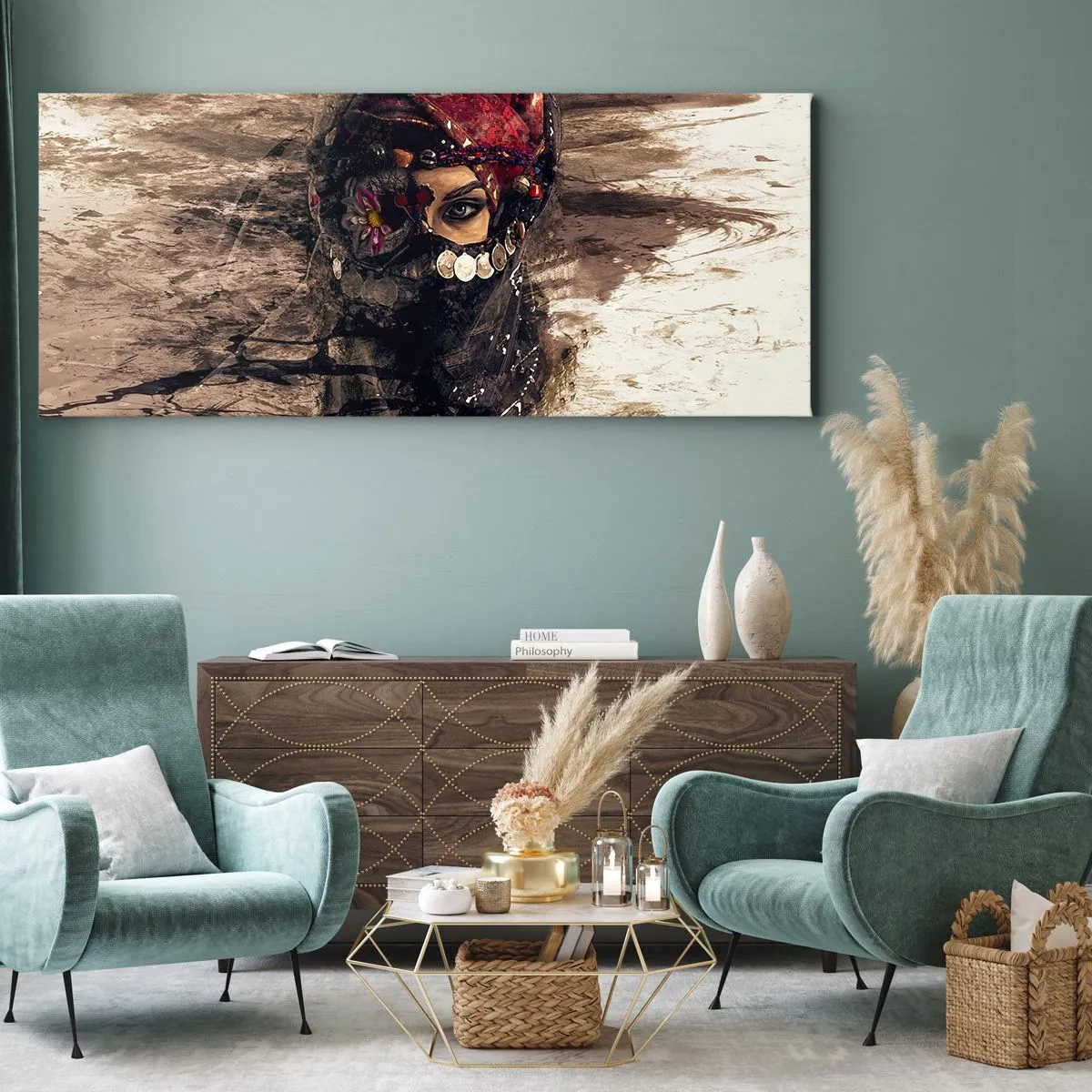 Lærredstryk - Billede på lærred - Foruroligende for at sige det mildt - 140x50 cm