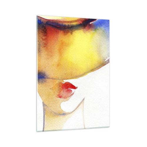 Billede på glas - Portræt af en dame - 50x70 cm