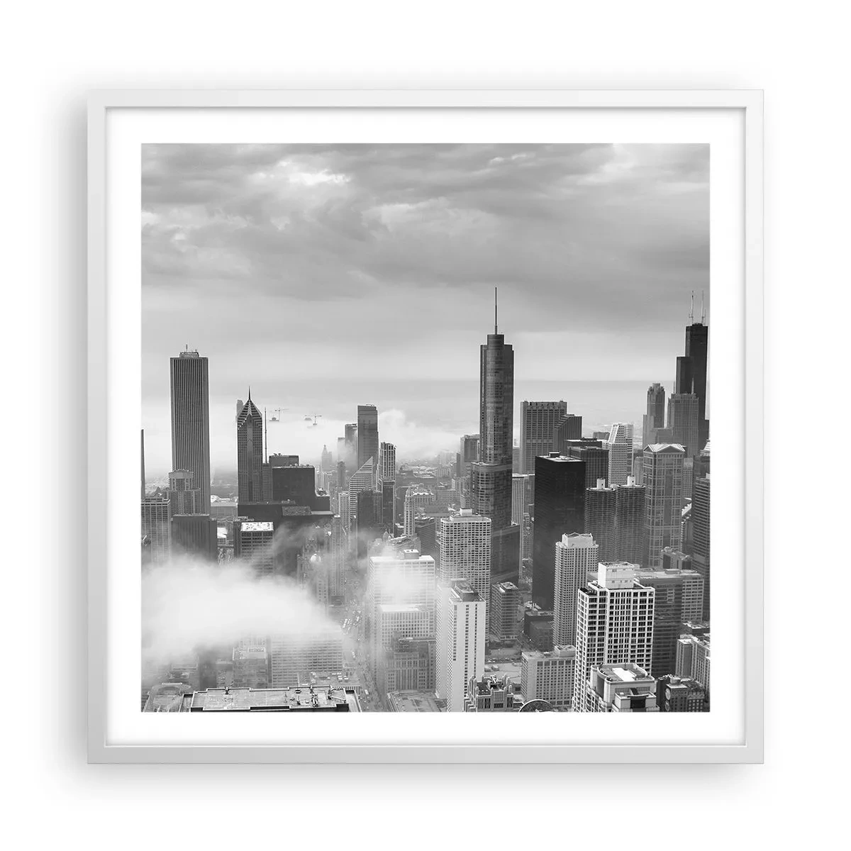Plakat i hvid ramme - Amerikansk landskab - 60x60 cm