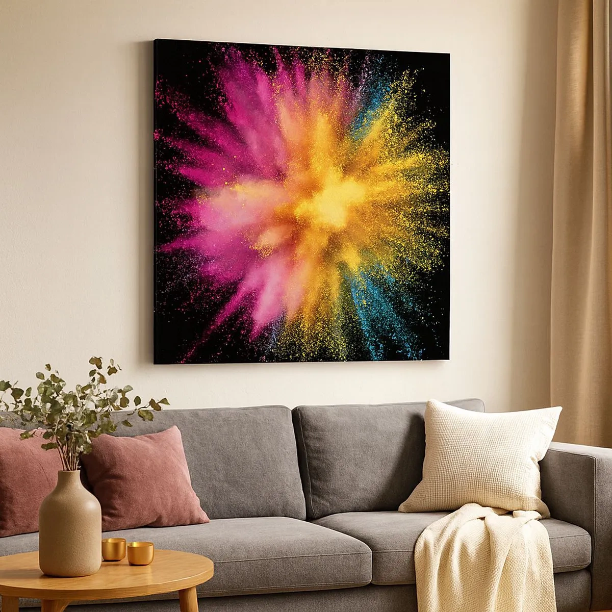 Lærredstryk - Billede på lærred - Farvernes fødsel  - 30x30 cm