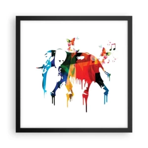 Plakat i sort ramme - Alle kan danse - 40x40 cm