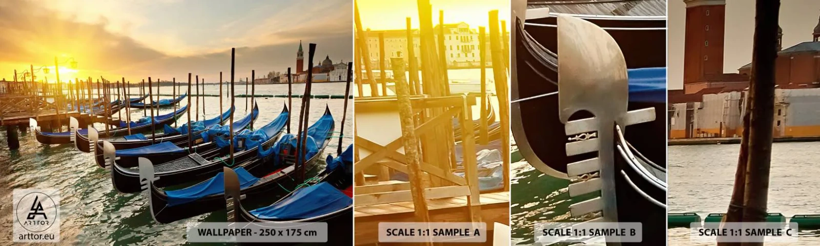 Fototapet Prøve Standard Eco - Før travlheden kommer - Venedig, By, Arkitektur - 100x30 cm