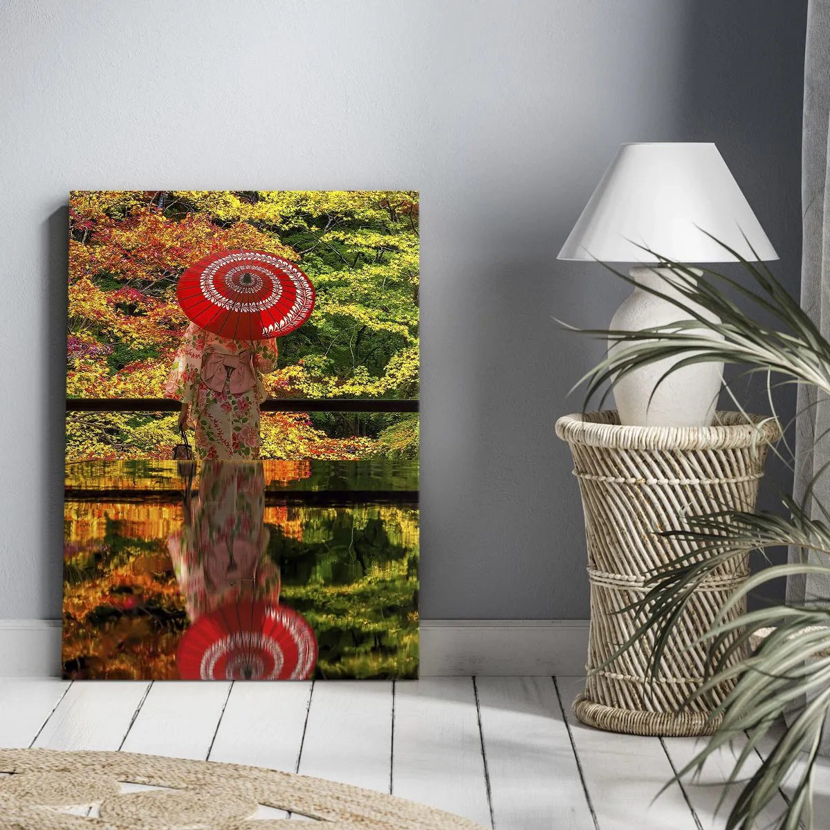 Lærredstryk - Billede på lærred - I naturens tempel - 55x100 cm