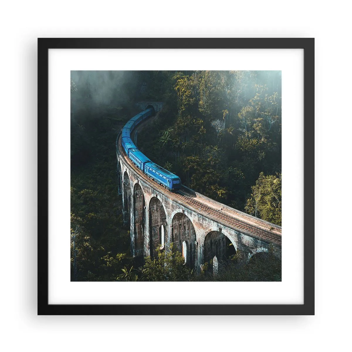 Plakat i sort ramme - Tog til naturen - 40x40 cm