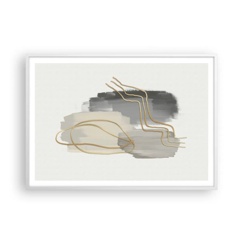 Plakat i hvid ramme - Vedholdenhed og bevægelse - 100x70 cm