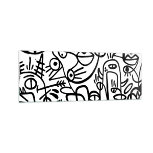 Billede på glas - Ansigter og luftspejlinger - 140x50 cm