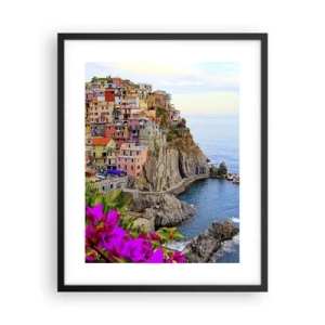 Plakat i sort ramme - En grinende by - 40x50 cm