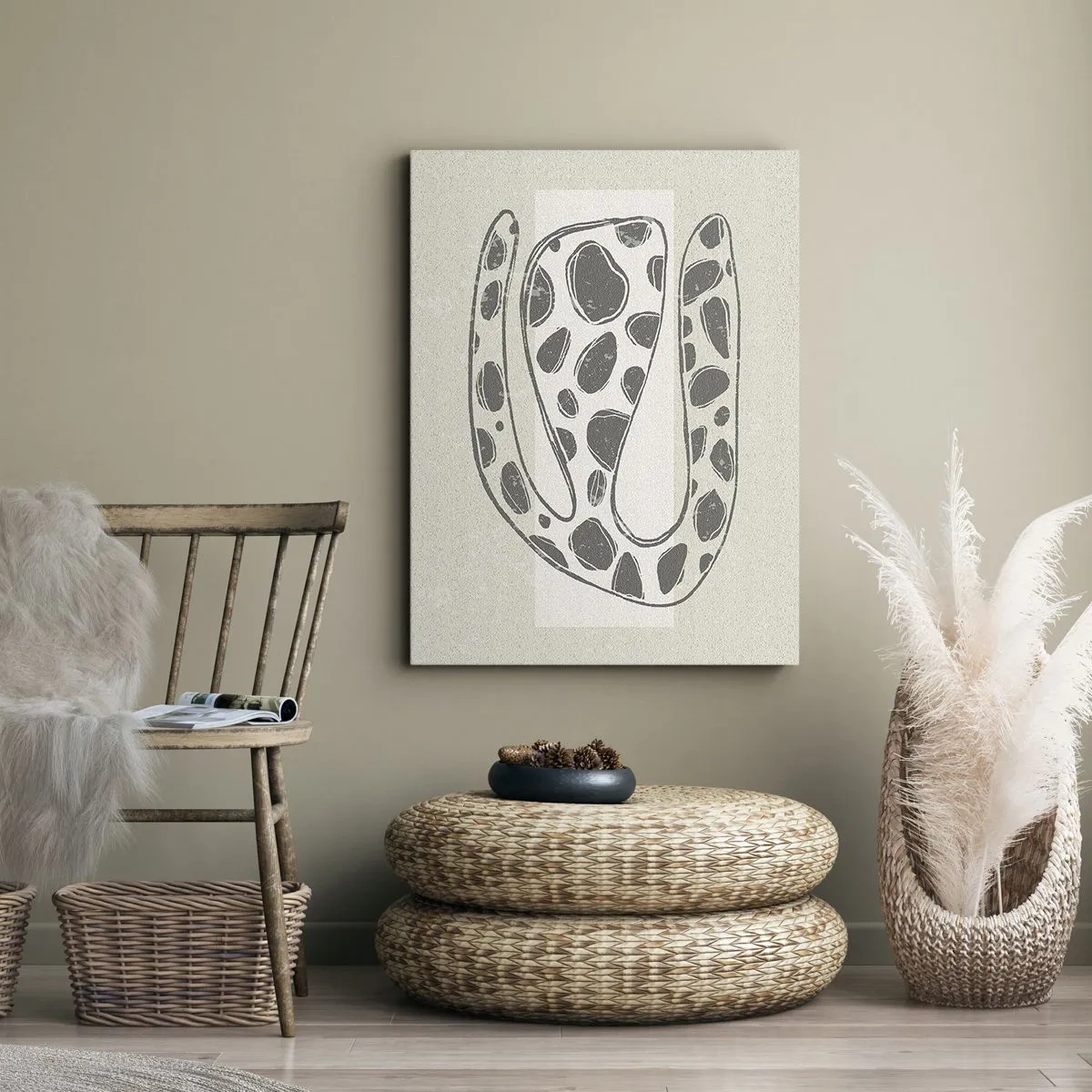 Lærredstryk - Billede på lærred - Bizart væsen - 45x80 cm