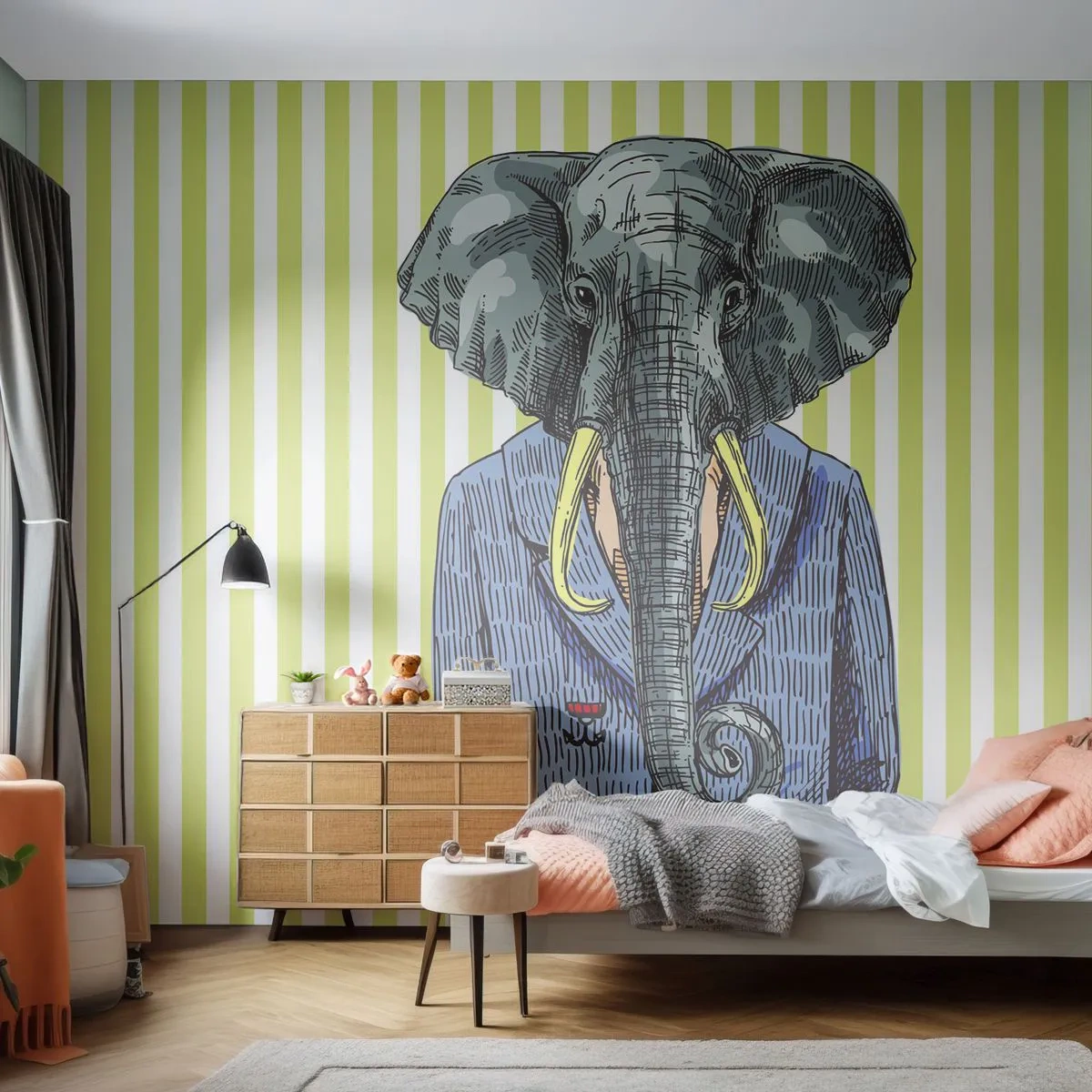 Fototapet Standard Eco - Elegant af natur - Abstraktion, Elefant, Portræt - 400x280 cm