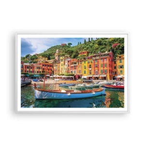 Plakat i hvid ramme - En italiensk morgen - 100x70 cm