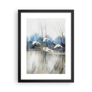 Plakat i sort ramme - Som i en fortælling om vilde svaner - 30x40 cm