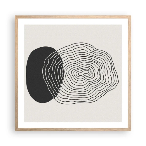 Plakat i ramme af lyst egetræ - Varighed og vibration - 60x60 cm