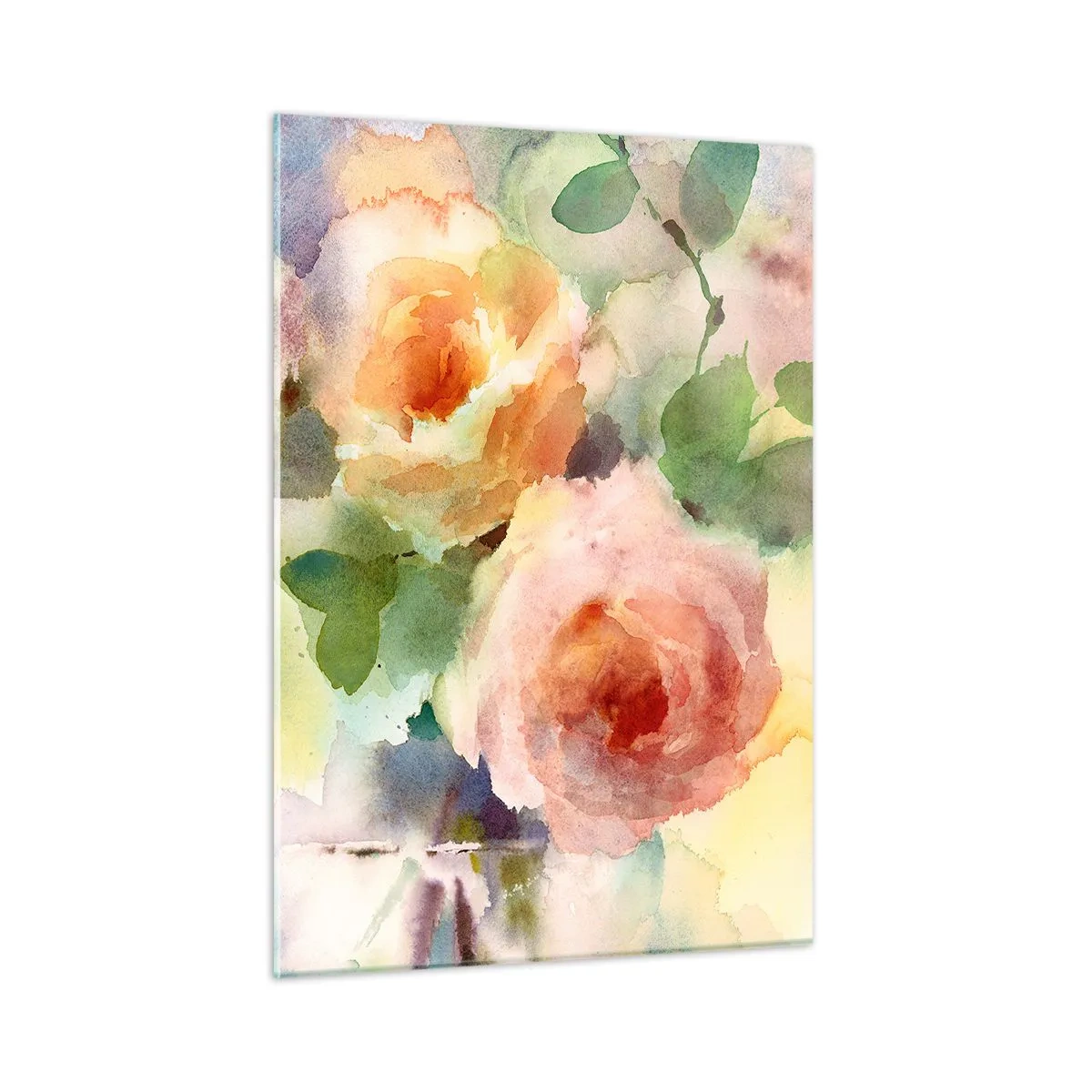 Billede på glas - Delikat som akvarelfarve - 50x70 cm
