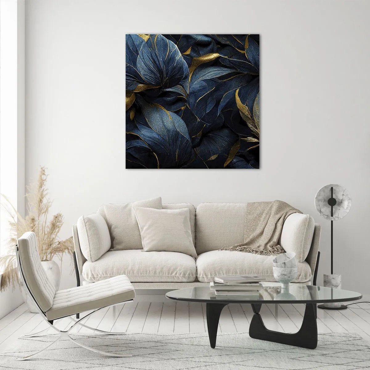 Billede på glas - Foret med guld - 30x30 cm