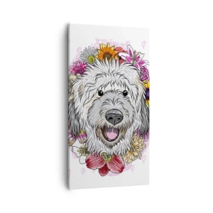 Lærredstryk - Billede på lærred - Hvalpens glæde - 55x100 cm