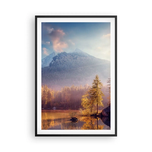 Plakat i sort ramme - I bjerge og dale - 61x91 cm