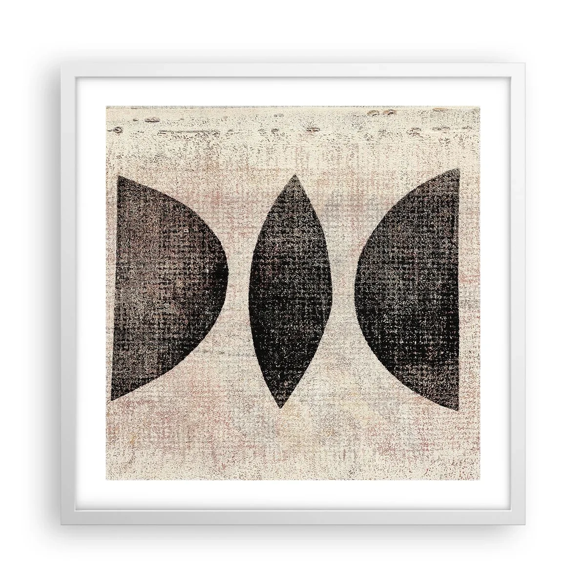 Plakat i hvid ramme - Etnisk abstraktion - 50x50 cm