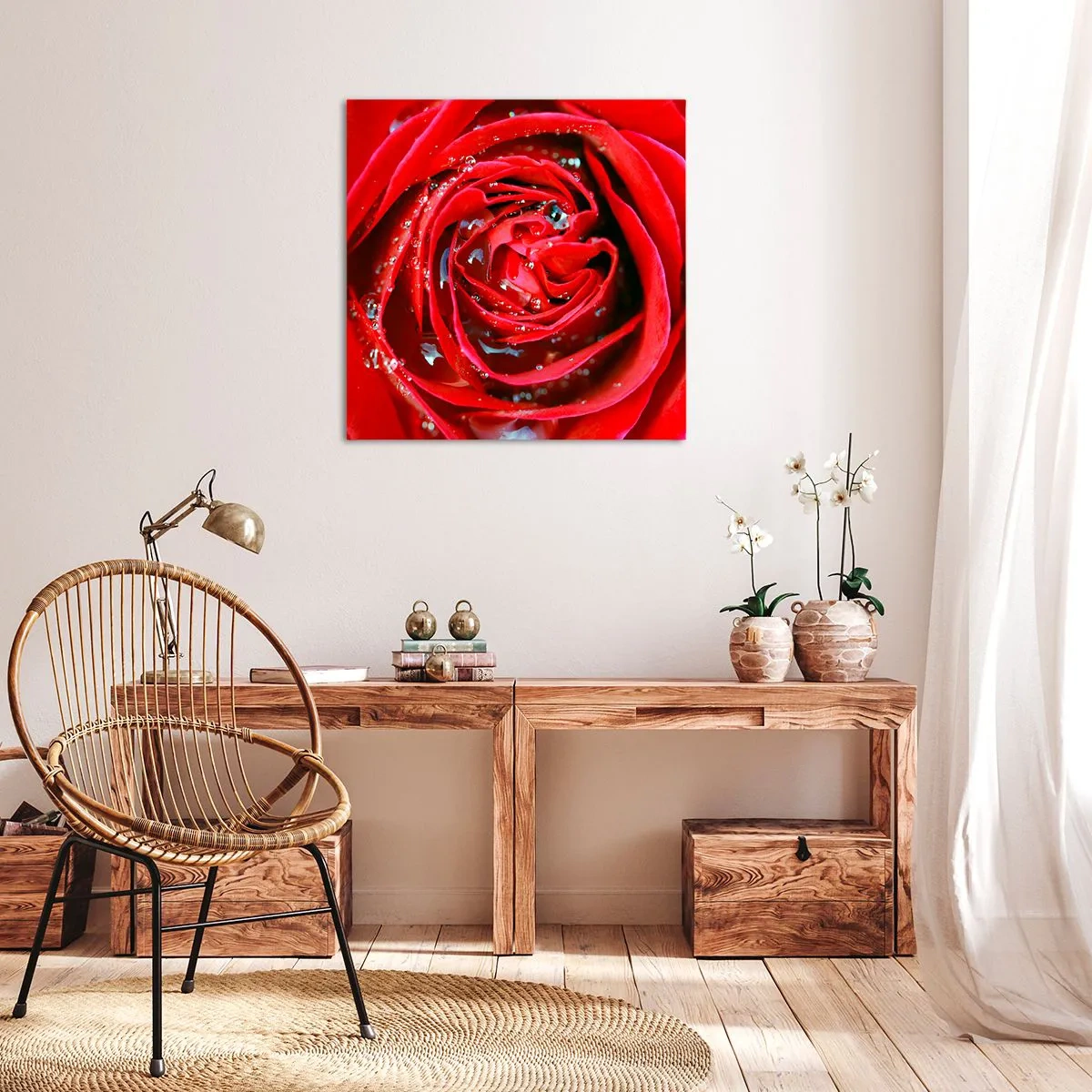 Lærredstryk - Billede på lærred - I dråber af dug - 40x40 cm