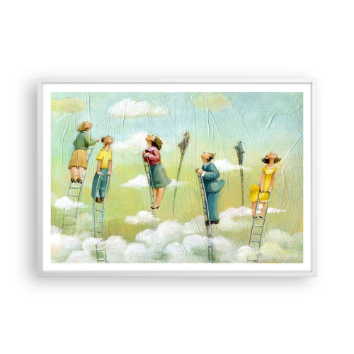 Plakat i hvid ramme - Bag din drøm - 100x70 cm