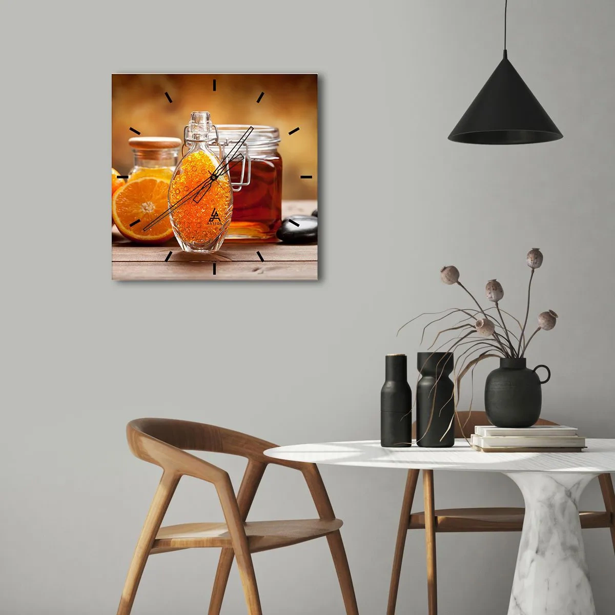 Vægur, Uret - Solrige smags- og aromastoffer - 40x40 cm