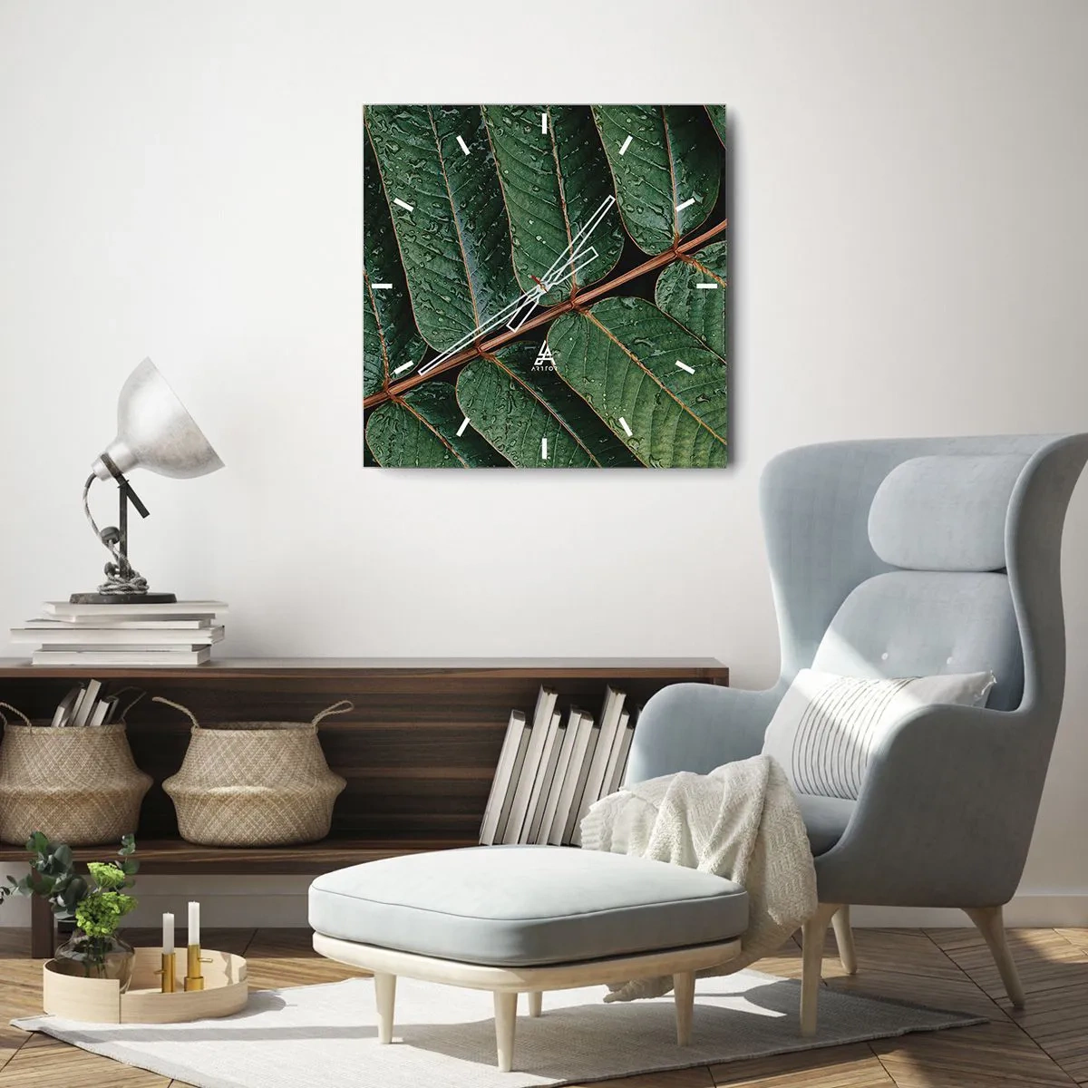 Vægur, Uret - I en grøn rytme - 40x40 cm