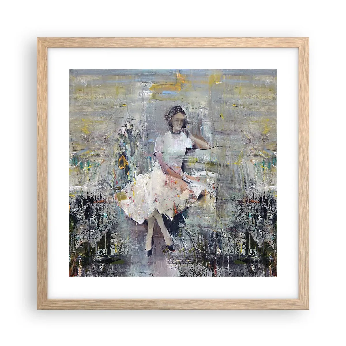 Plakat i ramme af lyst egetræ - Klassisk og moderne - 40x40 cm