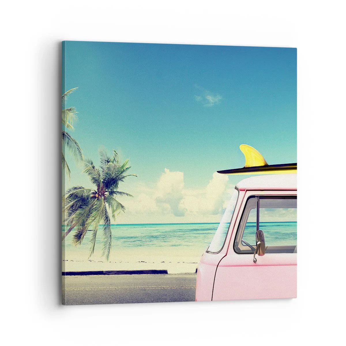 Lærredstryk - Billede på lærred - Ferietid til at starte - 70x70 cm