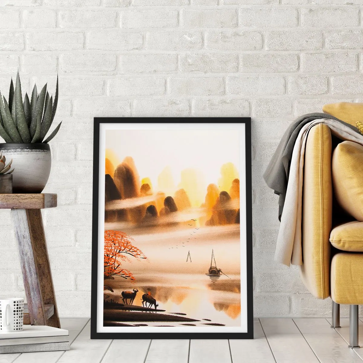 Plakat i sort ramme - Længere væk end det fjerne Østen - 61x91 cm