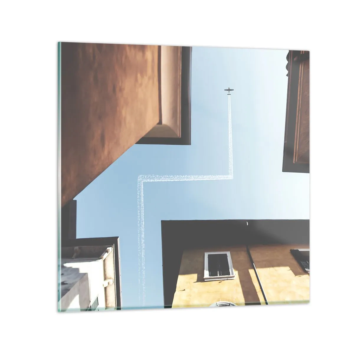 Billede på glas - Over den urbane labyrint - 30x30 cm