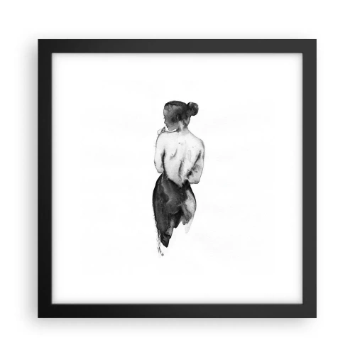 Plakat i sort ramme - Med hende forsvinder verden - 30x30 cm