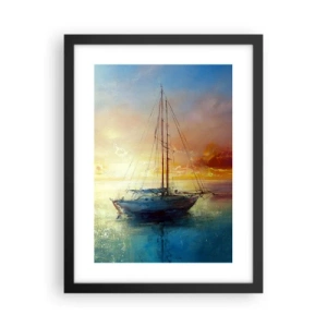 Plakat i sort ramme - I en gylden bugt - 30x40 cm