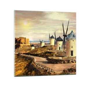 Billede på glas - Don Quixote er ved at dukke op - 70x70 cm