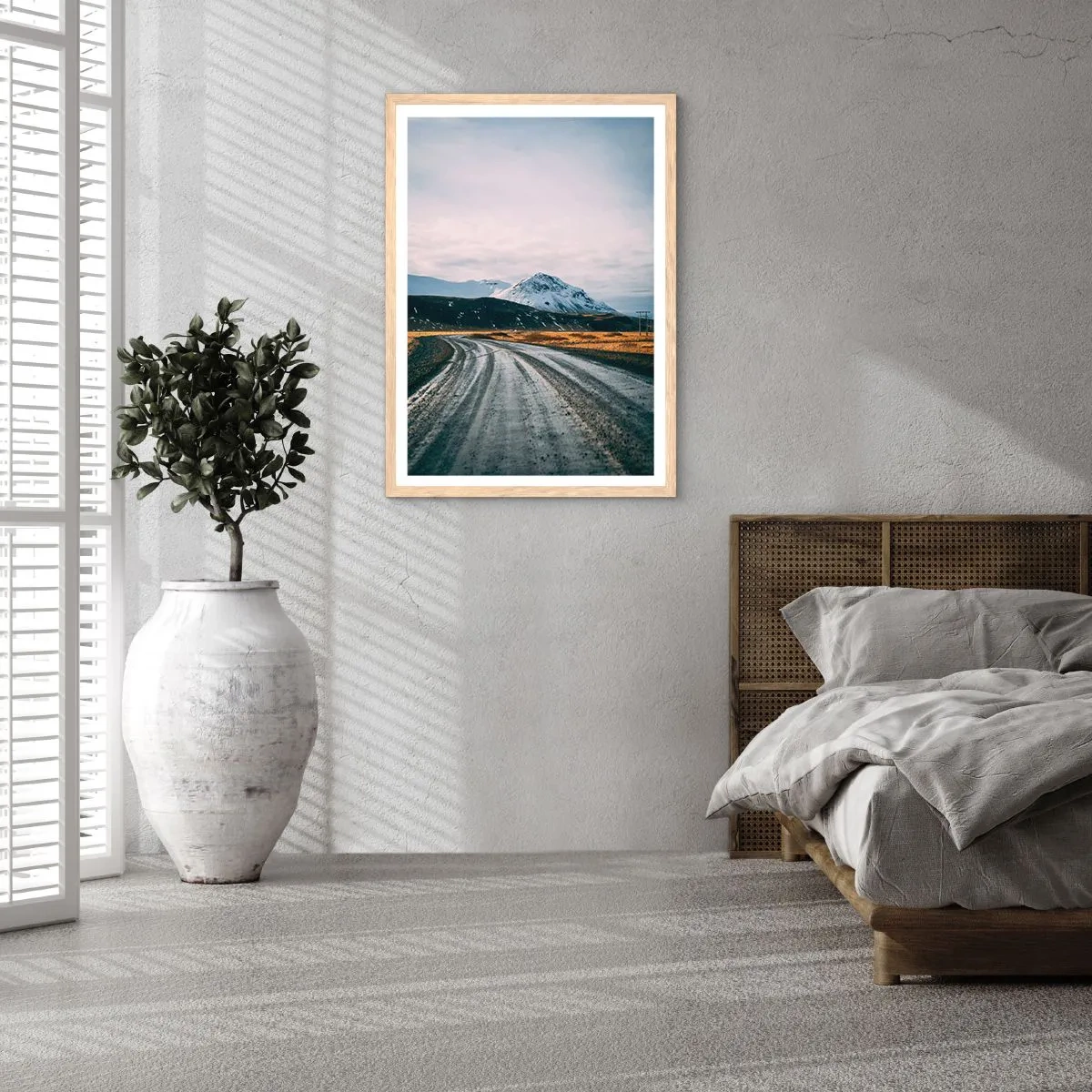 Plakat i ramme af lyst egetræ - I en islandsk atmosfære - 30x40 cm