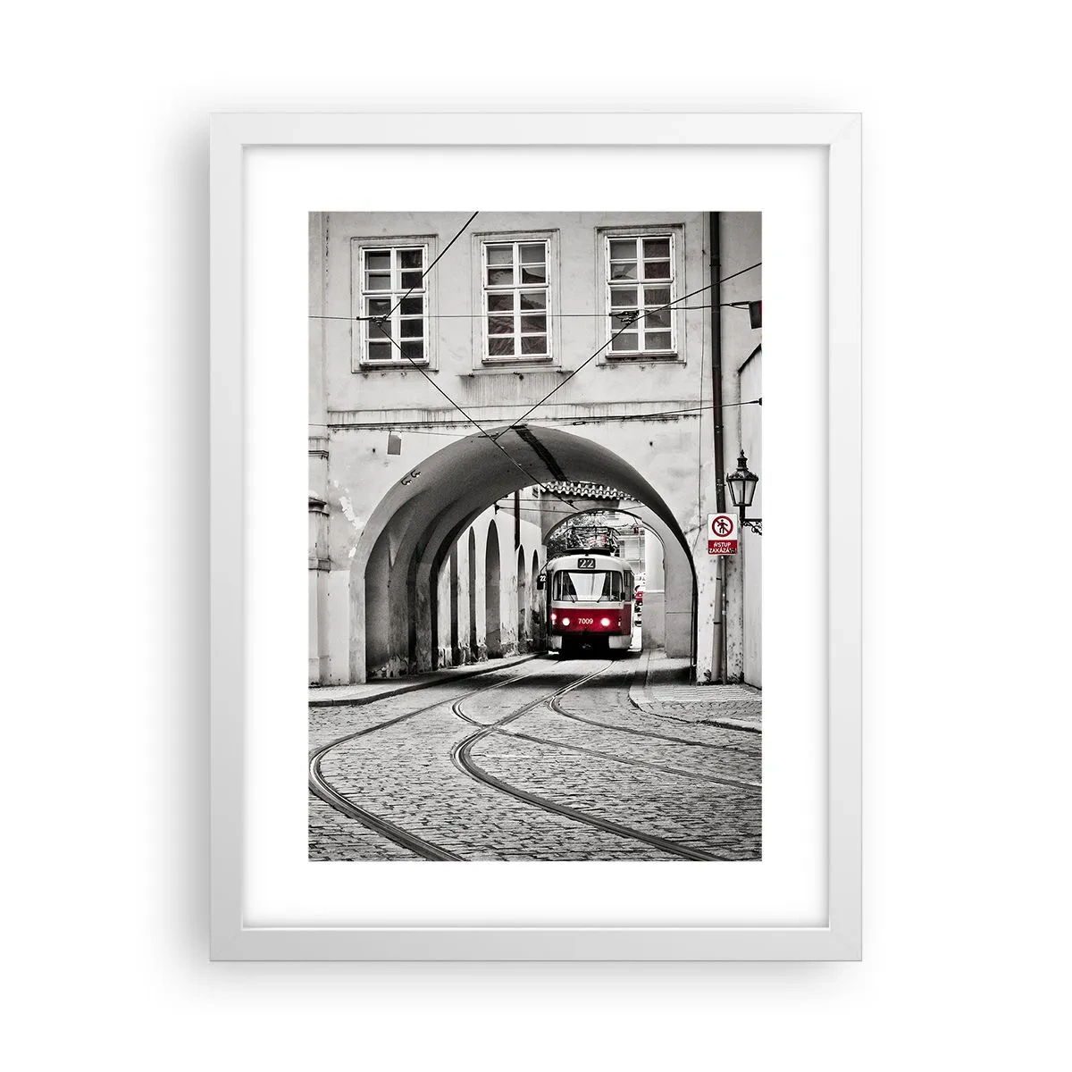 Plakat i hvid ramme - Gennem byens labyrint - 30x40 cm